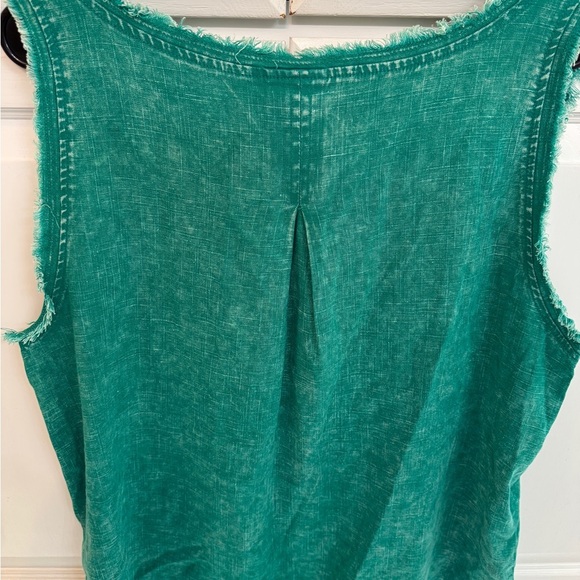 Zenana Green Sunwashed Tank Top with V-Neckline and Raw Edge Size XL - Picture 5 of 5